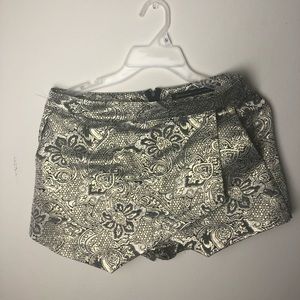 Golden/ Black flower skort
